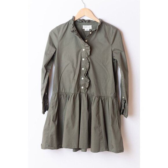 kate spade new york Dresses & Skirts - Kate Spade Broome Street Dress Women's XS Olive Ruffle Knit Dress